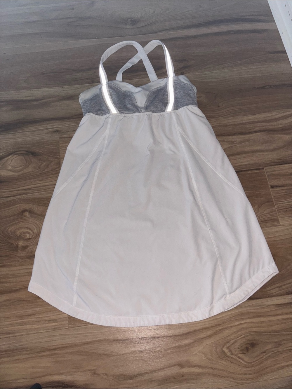 lululemon athletica White & Gray Strappy Athletic Dress